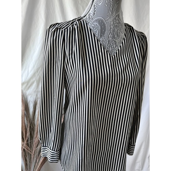 Cynthia Steffe Striped V-Neck Popover Blouse - Picture 5 of 5